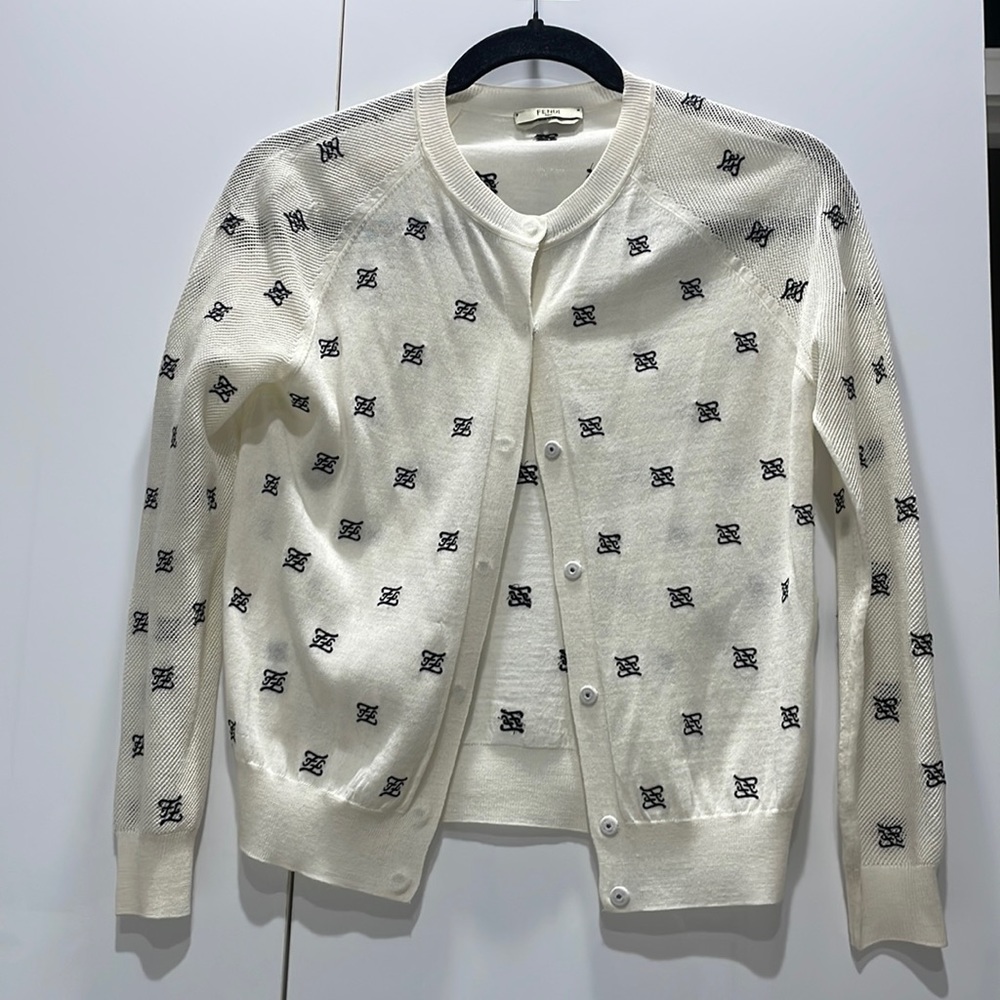 Fendi printed crew neck sweater size 36